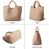 Evening Bags Handmade Woven Shoulder Bag for Women Vegan Leather Tote Bag Large Beach Travel Handbags and Purses Designer Basket B3426