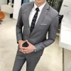 Męskie garnitury Blazers Kamizelki Zestawy 3 sztuki Fashion Casual Boutique Business Wedding Groomsmen Handlak Płaszcz Płotne Spodnie kamizelki 221014