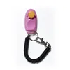 Pet Cat Clicker Dog Training Obedience Adjustable Whistle Answer Card Pet Trainer Assistive Guide Key Ring Dogs Pets Supplies ZXF 12