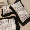 مجموعات الفراش من Nordic Plaid Luxury Crit Modern Bed Bed Blets with Pillowcase Us Full Eu Eu King Cover Cover Cover Cofforter for Girls