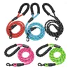 Dog Collars Reflective Leash 1.5m Durable Nylon Pet Round Non-slip Lead Rope Small Medium Large Walking Training Suppiles
