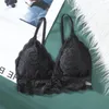 Bustiers Corsets Женские глубокие V -v Bra Up Bra Бесплатная кружевная мягкая белая белье для девочек -нижний белье