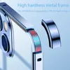 Cep Telefonu Kılıfları Metal Manyetik kılıf iphone 14 13 12 11 Pro Max 14 pro Magsafe alüminyum alaşımlı lens buzlu Cam koruyucu ultra ince kapak W221014