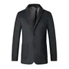 Abiti da uomo Blazer da uomo in lana 50% di alta qualità Primavera Autunno Capispalla monopetto Cappotto balzer slim tinta unita maschile con