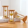 Moda 3 minuti Cornice in legno Clessidra Vetro sabbia Clessidra Contatore del tempo Conto alla rovescia Timer da cucina per la casa Orologio Decorazione Regalo