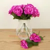 装飾的な花6colors人工シルクシングルローズホームフラワーディーウェディングウォールバレンタインデーの贈り物