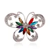 Eleganckie srebrne austriackie kryształowe broszki motylowe dla kobiet moda broszka biżuteria ślubna