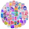 50 PCS Boba Tea Stickers Bubble Tea Pearl Milk Sticker Vinyl Proof Laptop Pumper Water Bottles Computer Computer Kids L50-348