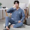 Mannen Nachtkleding Heren L-6XL Zomer Oversized Mannen Pyjama Gebreide Katoenen Pyjama Set Lange Broek Nacht Pakken Pijamas Grote Maat homewear