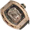 Luxe herenmechaniekhorloge Diamond Full Fashion Evil Herenschedel Grote wijzerplaat Ghost Trend Mechanisch