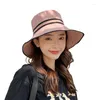 Cappelli larghi da donna Summer Casual Big Cotton Cappello Cotton Floppy Beach Sun Capo pieghevole