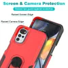 Commuter 2in1 Military Cases Hybrid Armor Ring Stand Magnetic pour MOTO G Pure Stylus 4G 5G 2022 2021 E20 E30 E40 G22 E32 G52 G31 One 5G ACE RedMi 9 9A 10C 10A POCO X4 Pro