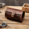 Watch Boxes Custom Logo Vintage Crazy Horse Leather Box Two Pack Outdoor Travel Convenient Couple Storage Case