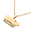 Pendant Necklaces Heart Puerto Rico Map Gold Color PR Ricans Jewelry Gif