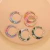 Kolczyki Hoop 6pcs Acryl Duże koło dla kobiet i dziewcząt okrągłe geometryczne akcesoria w kształcie litery C Biżuteria