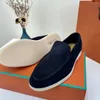 24S Loro Piano Lp Sapatos Casuais Loro Sapatos Abertos Caminhadas Verão Caminhada Deck Sapatos Mocassins de Camurça Cidade Mocassins Preguiçosos Homens Mulheres LP Mocassins Camurça Tênis Corte Médio com Caixa 10