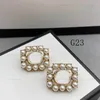 Women Stud Earring Designers Jewelry Pearl Ear Studs Luxury Silver Hoops Fashion Gold Love Earrings G Bijoux with Box