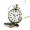 Orologi da taschino moda bronzo pentagramma stella a punta orologio al quarzo uomo donna collana pendente analogico regalo