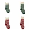 Spor çorapları 1 adet Noel noktaları akrilik örme çekiliş hediye sahibi ağaç süsü çorap şömine asılı dekor halkalarla