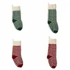 Chaussettes de sport 1 pièce, points de noël, bonneterie tricotée en acrylique, porte-cadeau, ornement d'arbre, bas de cheminée, décor suspendu avec anneaux