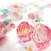 Emballage cadeau INS cristal encre série ruban de masquage fleur PET frais Rose Transparent décoratif Scrapbooking bricolage Collage emballage
