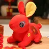 2023 Ano Novo Estilo Chinês Brinquedo de Pelúcia Coelho Macio Boneca de Pelúcia Mascote Coleção Presente de Natal Decoração de Ano Novo