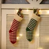 Chaussettes de sport 1 pièce, points de noël, bonneterie tricotée en acrylique, porte-cadeau, ornement d'arbre, bas de cheminée, décor suspendu avec anneaux