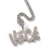 Topbling DIY AZ benutzerdefinierte Name Buchstaben Anhänger Halsketten leuchten bunte Zirkonia für Männer Frauen Geschenk mit Ed Rope Chain6823657