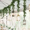 Fleurs décoratives plantes artificielles vert soie suspendus feuilles de rotin Lvy extérieur décor à la maison faux pour chambre jardin mariage décoration vigne