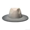 Berets Fashion Jazz Hat Wide Brim Gentleman Cowboy Gradient Color Top Costume для Рождества Хэллоуин JY21 22 Dropship