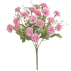 20 Blommhuvud Silk Hydrangea Artificial White Wedding Flowers Small Bouquet Fake Flower Party Diy Decoration