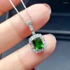 Pendant Necklaces Luxury Three-dimensional Created-Emerald Gem Necklace Collares White Gold Plated For Women Jewelry