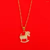 Pendant Necklaces Metal Crystal Animal Zebra Horse Choker Necklace Chain Fashion Jewelry Women
