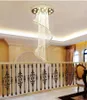 Pendant Lamps Modern Luxury Large Crystal Chandelier K9 Stair Spiral Light Fixtures Creative LED Chandeliers Lamp El Villa