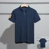 22 Europeiska och amerikanska m￤ns lyxvarum￤rke Business Shirt Casual Short Sleeve Embroidery Top Slim Fit T-shirt S-2XL