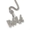 DIY A-Z Custom Name Letters Anh￤nger Halsketten leuchten bunte Zirkonia f￼r M￤nner Frauen Geschenk mit verdrehter Seilkette