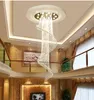 Pendant Lamps Modern Luxury Large Crystal Chandelier K9 Stair Spiral Light Fixtures Creative LED Chandeliers Lamp El Villa