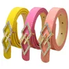 Belts Fashion Kids Girl Belt Glossy Pu Leather With Metal Buckle For Children Boys/Girls School Students Jeans Waist