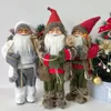 Christmas Decorations Holiday Gifts High-End Realistic Snowman Santa Desktop Claus Standing Doll 30 45cm Father Ornaments