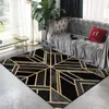 Tapis délicat vert noir couleur progressive 3D pour salon chambre à coucher tapis métal treillis géométrique imprimé maison tapis doux