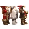 Christmas Decorations Holiday Gifts High-End Realistic Snowman Santa Desktop Claus Standing Doll 30 45cm Father Ornaments