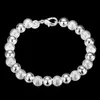 Beaded Women's 8mm Beaded Ball Bracelets in 925 Sterling Silver, Trendy Fine Jewelry Wholesale, Silver Cuff Bracelet Pulsera L221012