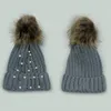 Hüte Herbst Winter Liebenswert Baby Warme Gestrickte Hut Mode Perle Ohrenschützer Mädchen Weibliche Skullies Beanie Cap Pompom Für Z36