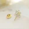 Brooches OKILY Lovely Dacing Girl Pin Lapel Women Fashion Gold Color Angel Collar Small Anti-glare Brooch Costume Jewelry Decoration