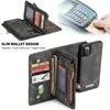 CaseMe Étuis portefeuille pour cartes d'identité de crédit Pochette en cuir avec support de téléphone avec cordon de maintien pour iPhone 14 13 12 11 Pro Max XR 7 8 Plus