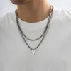 Pendentif Colliers Lacteo Simple Clé Charmes Collier Ensemble Punk Hip Hop Pour Hommes Longue Chaîne Mince Bijoux Unisexe Rappeur Rue Collier Cadeau