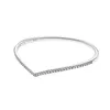 Sparkling CZ Diamond Wishbone Bangle Armband med originalbox f￶r Pandora 925 Sterling Silver Wedding Jewelry for Women Girls Engagement Armbands