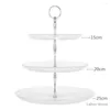 Bakeware Tools Party 3-Tier Cup Cake Stand Europeo a tre strati Pan in acrilico Decorazione di compleanno Tavolo da forno Cucina fai da te