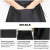 TABELA MATS Black Waitress Apron Server Short for Women and Men Commercial Waiter Metade com tiras extras longas