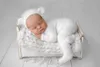 Abiti da battesimo 2pc / set Newborn Fotografia Puntelli Pagliaccetto Tuta Crochet Cappello di lana Baby Boy Girl Outfit Baby Animal Photo Prop T221014